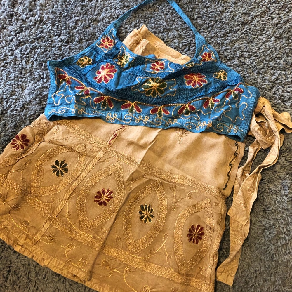 2 piece crop top & skirt